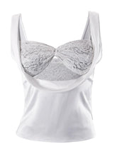 Bralette-Top aus Satin mit drapierter Spitze